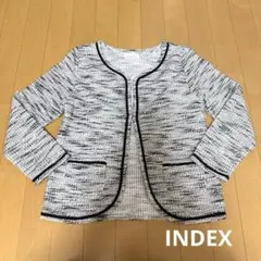 【早い者勝ち】index ツイードノーカラーカーディガン 式典などにも!