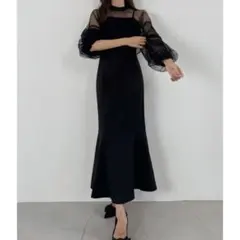 【タグ付き未着用S】JUNOAH チュールボレロ＋キャミワンピース ブラック