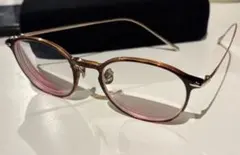 度あり⭐︎Jinsチークカラーレンズ ピンク-4.5 中顔面短縮メガネ