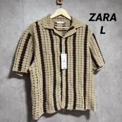 ZARA ザラ テクスチャー クロシェシャツ L