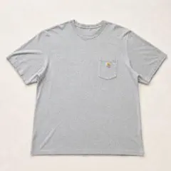 カーハート K87 ポケットTシャツ グレー ビッグサイズ 胸ロゴ 2XLのサムネイル
