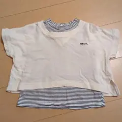 RELA. 重ね着風 半袖Tシャツ ボーダー