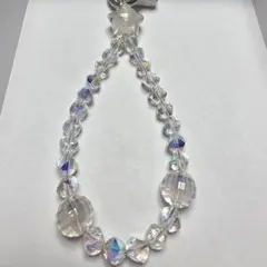 ビーズストラップ　ビーズアクセサリー　クリア
