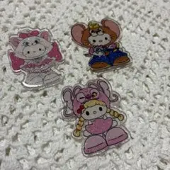 被り物　サンリオ系　3個セット　穴付き　カン付き