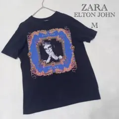 ZARA エルトンジョン　コラボTシャツ　サイズ28　ブラック