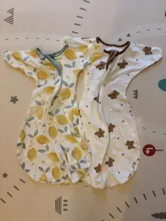 【数回使用のみ】ベビー スワドル ２点セット レモン・クマ柄