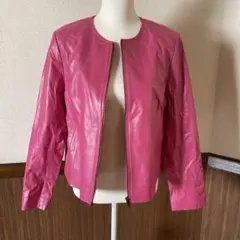 レザージャケット　ピンク