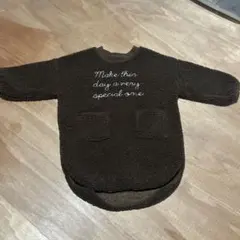 ボア素材 ブラウン ワンピース