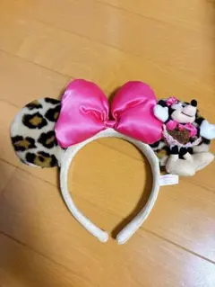 ミニー ヒョウ柄 カチューシャ ディズニー ディズニーランド リボン ぬいぐるみ