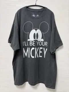 ディズニー ミッキーマウス Tシャツ ダークグレー Hanes製