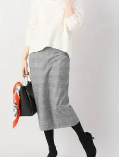 Spick & Span WOOLグレンチェックハイライズスカート