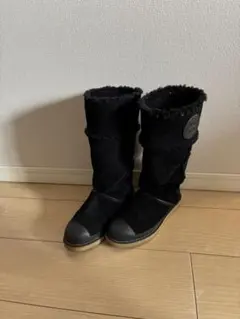 Tory Burch ブラックファー付きロングブーツ