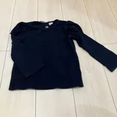 リボン付き 長袖カットソー ネイビー