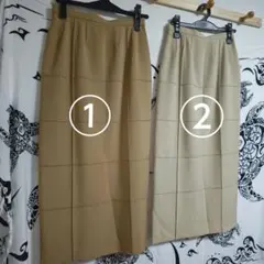 ベージュ タイトスカート ロング丈 2点セット 単品売り可能 (59)