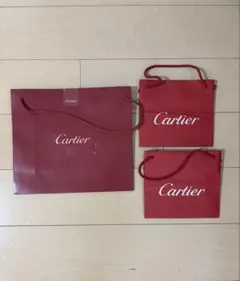 Cartier 赤 ショップ袋 3枚セット