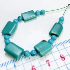 土日限定セール t 276 天然石トルコ石 ターコイズ スクエア 丸玉 1連