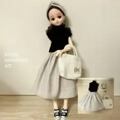 22cmドール服 ノースリーブシャツ×ショートパンツ♡コーデ3点セット