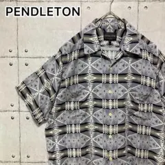 PENDLETON レーヨン100% 開襟シャツ ネイティブ柄 幾何学 総柄 Mのサムネイル