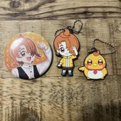 ひろがるスカイ！プリキュア　キュアウィング　缶バッジ　ラバーマスコット
