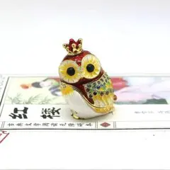 【現品限り】赤 フクロウ 置物 インテリア 小物 ミニ 小さい 飾り 開運