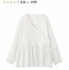 MUJI 婦人 楊柳ガーゼ ショートカーディガン　白xs