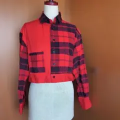 NAUTICA チェック柄 長袖シャツ クロップド丈 - メルカリ