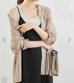 ROPÉ PICNIC シアーシャツ　バンドカラーシアーチュニック長袖シャツ