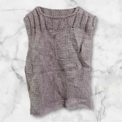 ニットベスト グレー ブラウン ローゲージ 重ね着 レディース トップス