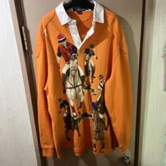 名作 90s ポロバイラルフローレン 5 Horse Man ラガーシャツ　M