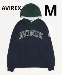 新品未使用】AVIREX アーチロゴ カラーフードパーカー ネイビー - メルカリ