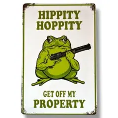 新品☆ブリキ看板 サインプレート hippity hoppity アンティーク風