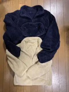 ユニクロフリースジャケット ネイビー 150 .140. ベージュ130