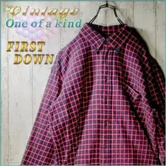 長袖 シャツ ファーストダウンブロックチェック バッファローチェック L