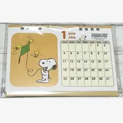 2026 SNOOPY 卓上カレンダー スヌーピー コンパクト/組み立型令和8年