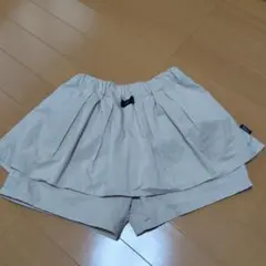 キッズ ベージュ キュロットスカート リボン装飾