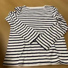 ストライプ 長袖Tシャツ Mサイズ ホワイト/ネイビー