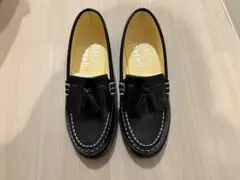HARUTA×Casselini ブラックレザー　タッセルローファー
