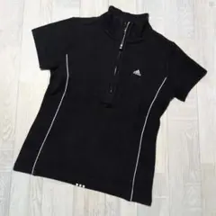 adidas　アディダス レディース 半袖 ポロシャツ Mサイズ 黒色