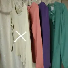 ユニクロ　コットンフライスクルーネックT　L 綿混　シンプル　インナー　秋冬