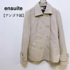 ensuite ウール100% 高級アンゴラ使用 ダブルボタン 総柄 ジャケット