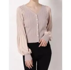 MERCURY DUO 2way 異素材 ドッキング リブカーディガン