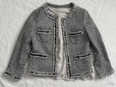グリーンレーベルリラクシング　ツイードジャケット　ノーカラー　36 セレモニー