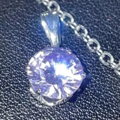 タンザナイト　シルバー　ネックレストップ　6ミリ チャーム　artificial