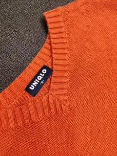 90's 紺タグ OLD UNIQLO　秋冬物セーター　オレンジ