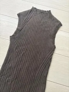 FRAY I.D ノースリーブ リブニット ブラウン