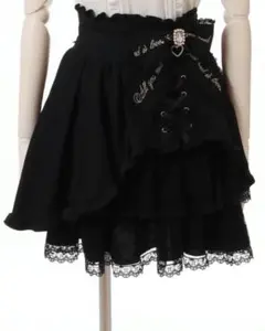 LIZLISA★　リズリサ　スカート　地雷系　量産型　ガーリー　リボン　レース ♡2024♡Summer♡ *⑅୨୧ レースアップサスペンダー付スカパン