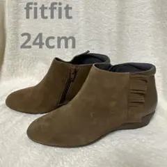 fitfit フィットフィット ショートブーツ 24cm ブラウン フリンジのサムネイル