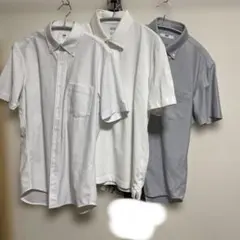 【3着セット】UNIQLO 半袖シャツ Sサイズ ホワイト、グレー　ポロシャツ