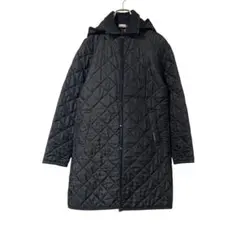 美品 ラベンハム キルティング コート フード ブラック 36