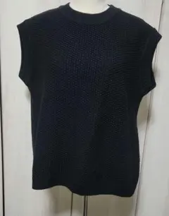 【バックリボン】未着　ニット　ベスト　ブラック